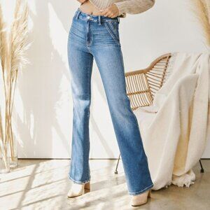Ultra High Rise Slim Flare Jeans - Medium Wash
